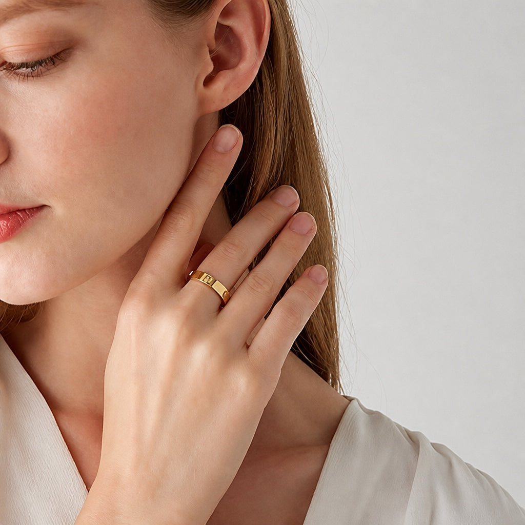 Versprechen Gold Bandring