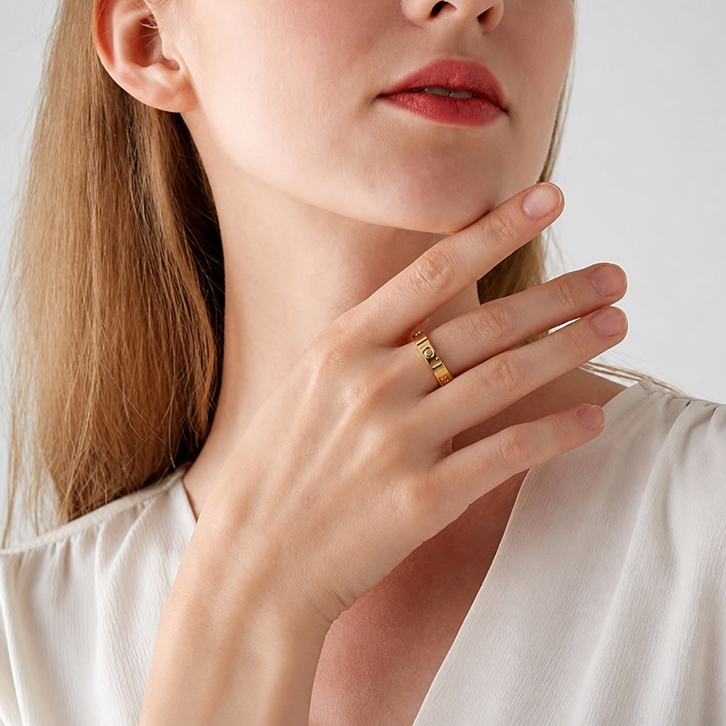 Versprechen Gold Bandring