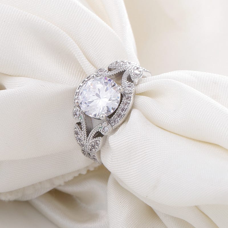 Vintage Zirkonia Silber Geflochtener Ring