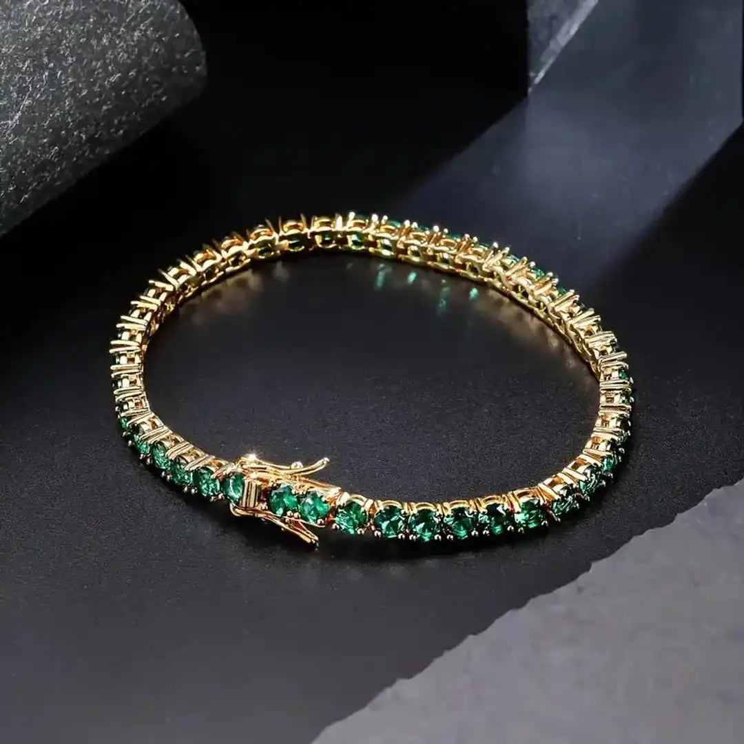 Klassisches Smaragd-Gold-Tennisarmband