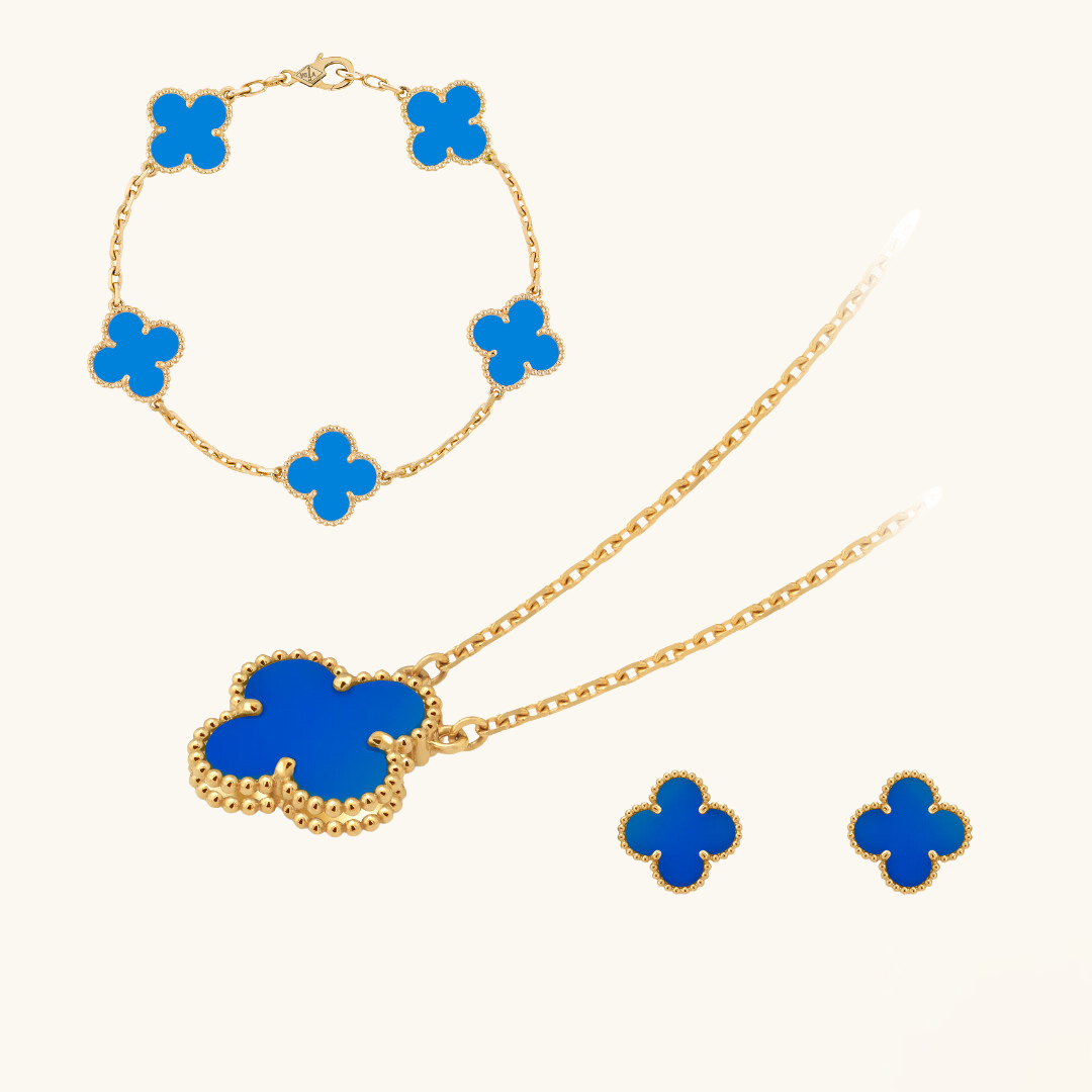 CLOVER | Schmuckset Premium Blau Bundle