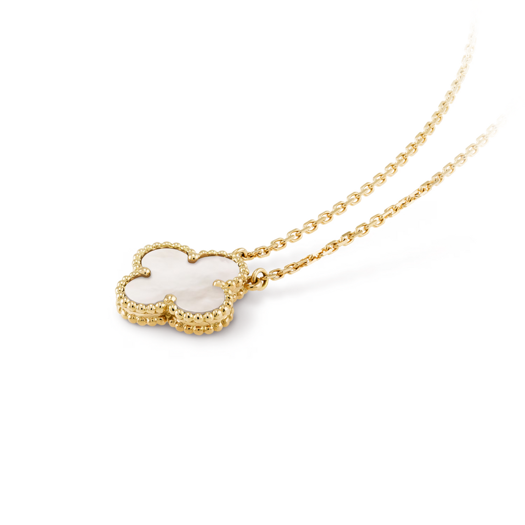 CLOVER | Halskette Weiß/Gold