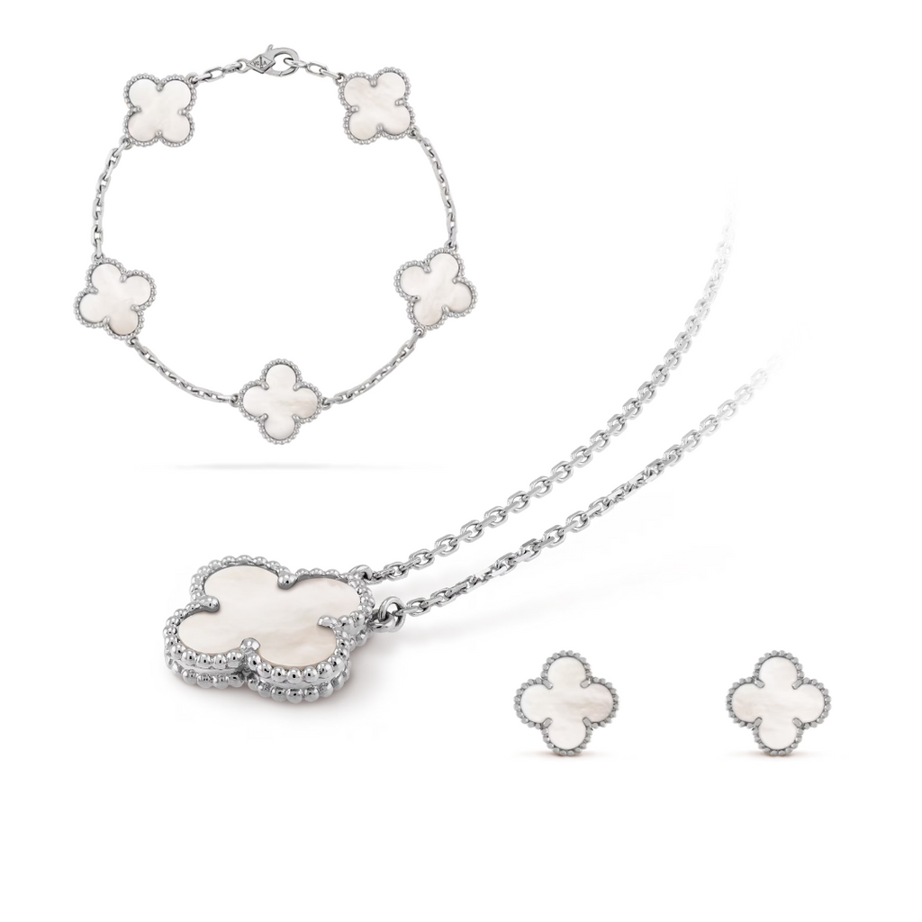 CLOVER | Schmuckset Premium Weiß Bundle