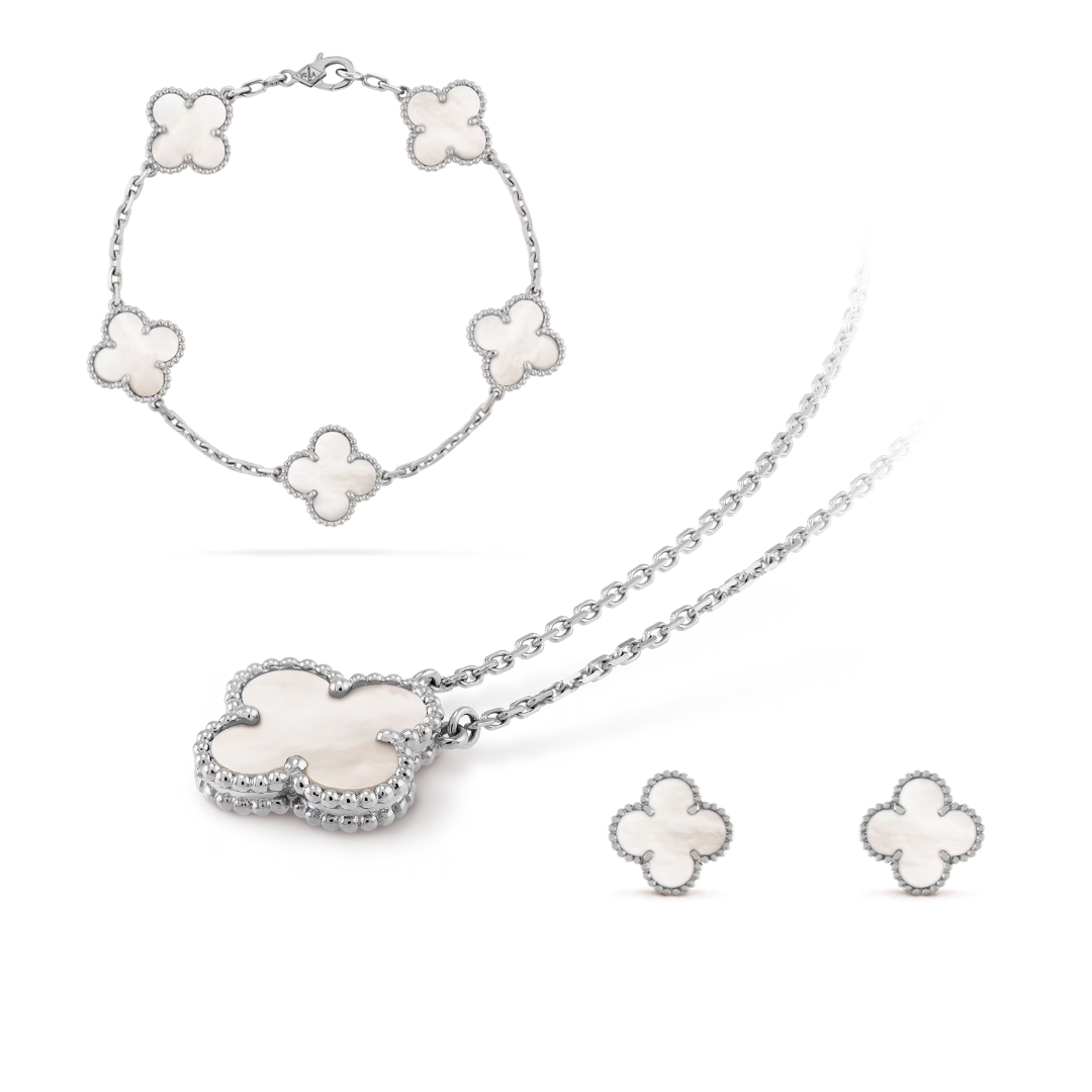 CLOVER | Schmuckset Premium Weiß Bundle