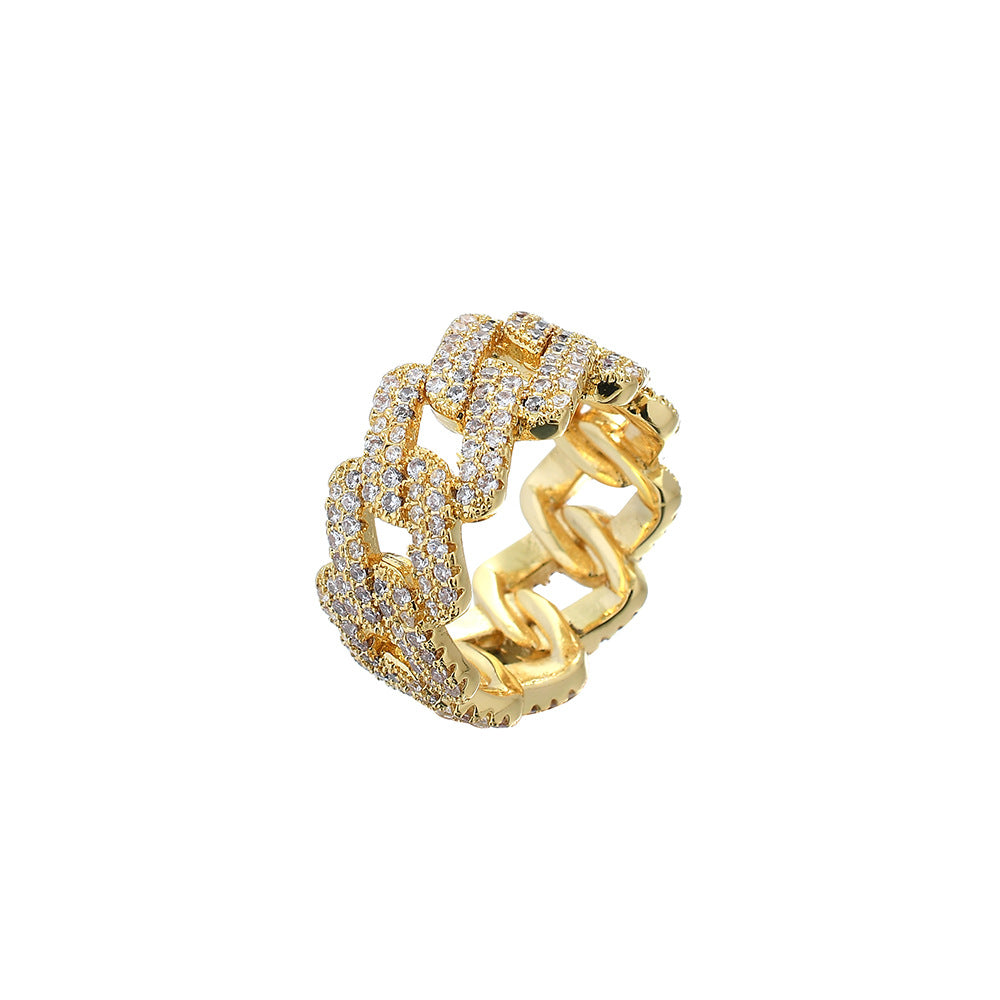 Eleganter Ring mit gold- und silberfarbenen Zirkonia-Einlagen