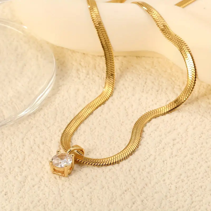 Rhinestone Gold Anhänger Halskette