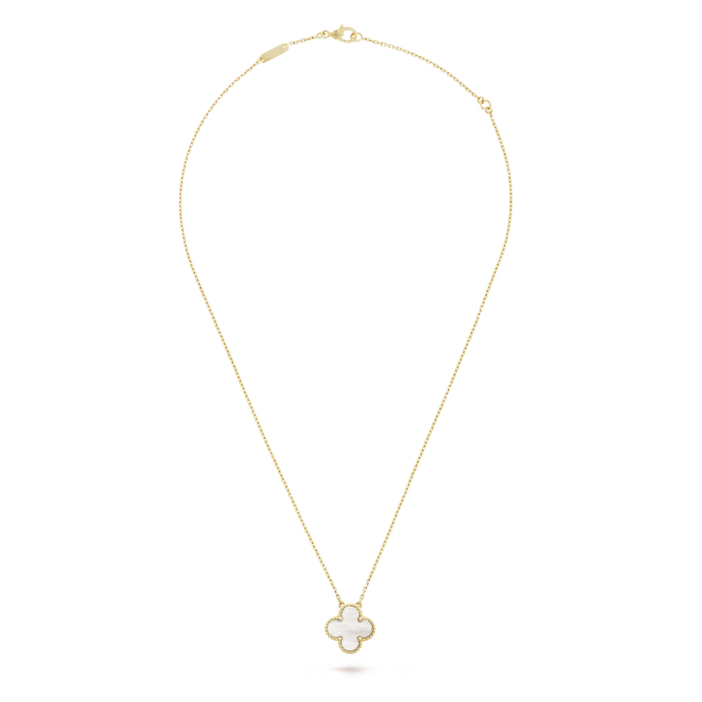 CLOVER | Halskette Weiß/Gold
