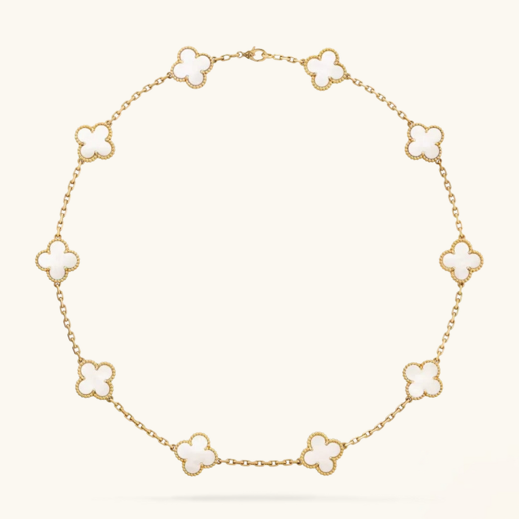 CLOVER | Halskette 10-Motiv Weiß
