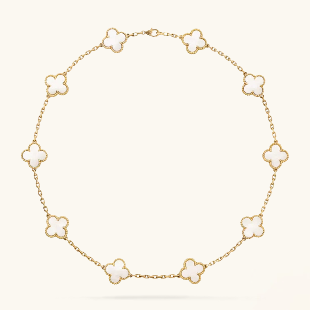 CLOVER | Halskette 10-Motiv Weiß