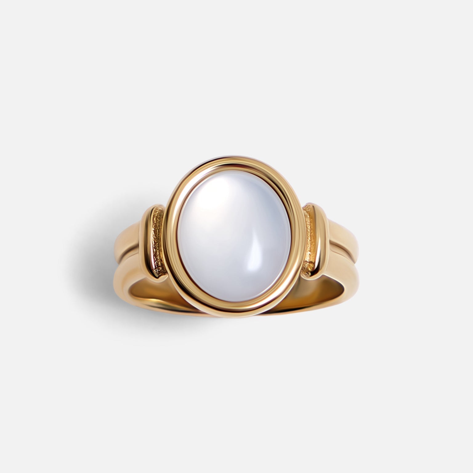 Eleganter Perlen-Goldring