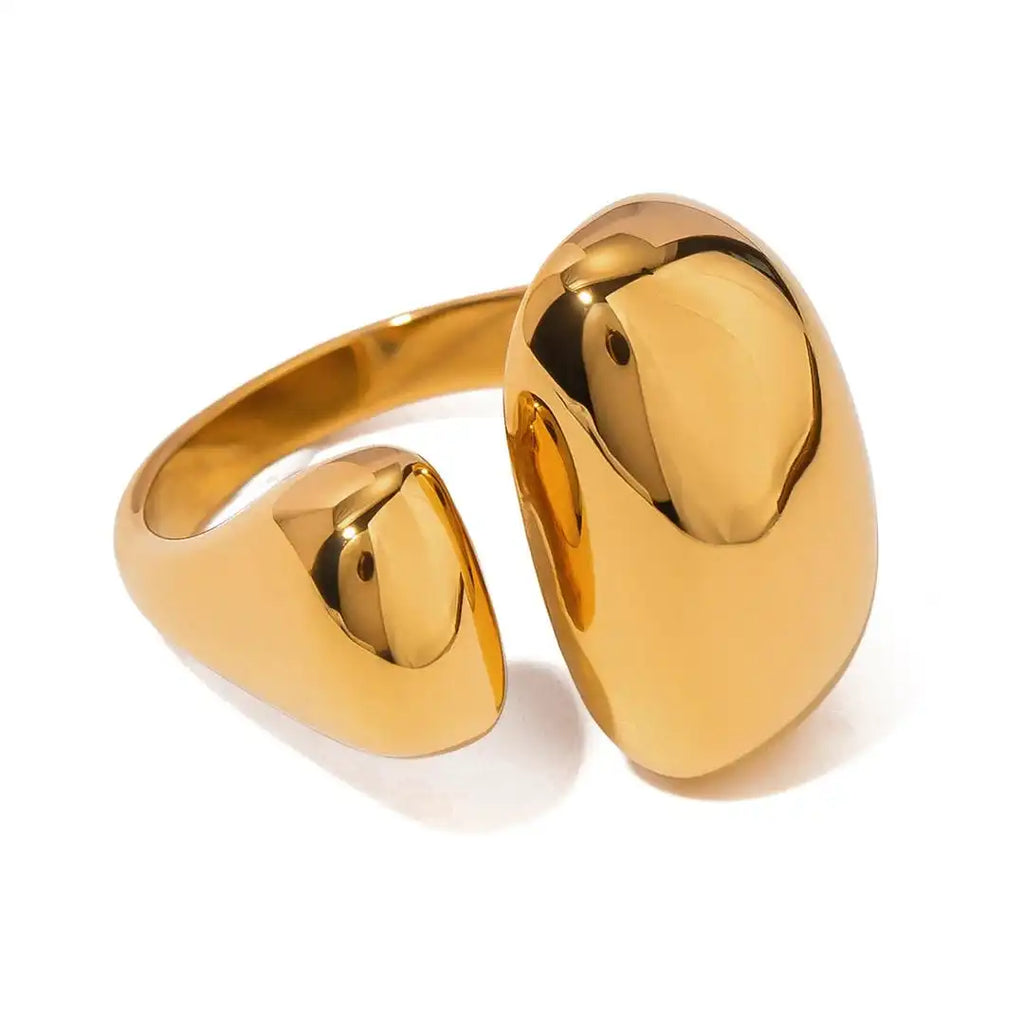 Minimalistischer Gold Flow Ring
