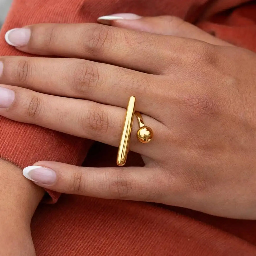 Zeitloser Goldstern Verstellbarer Ring
