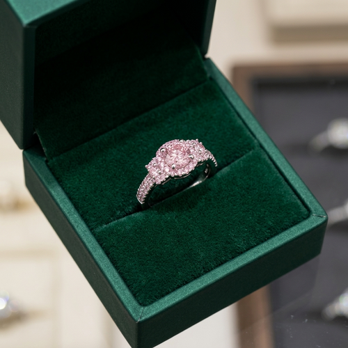 Celia Rosette Pink Crystal Ring