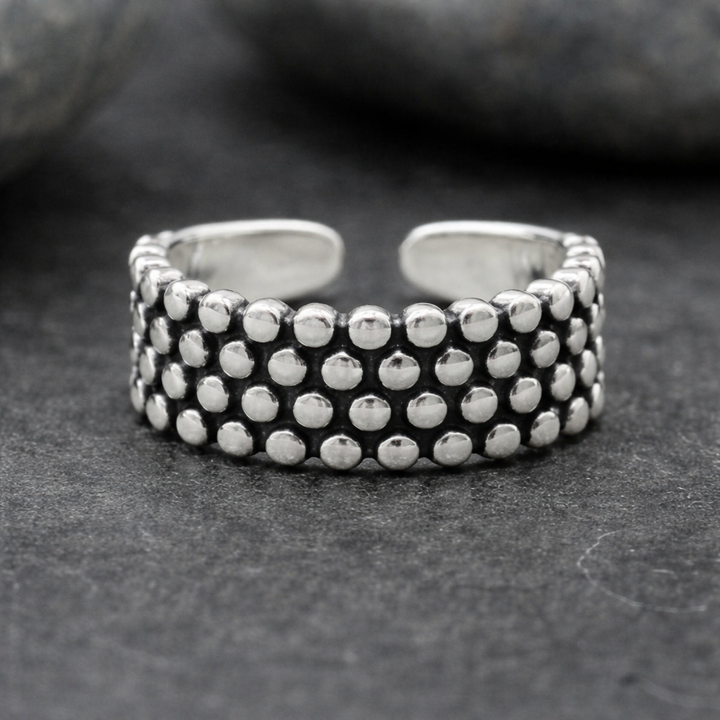 Sterling Silber Vintage-Punkte-Ring