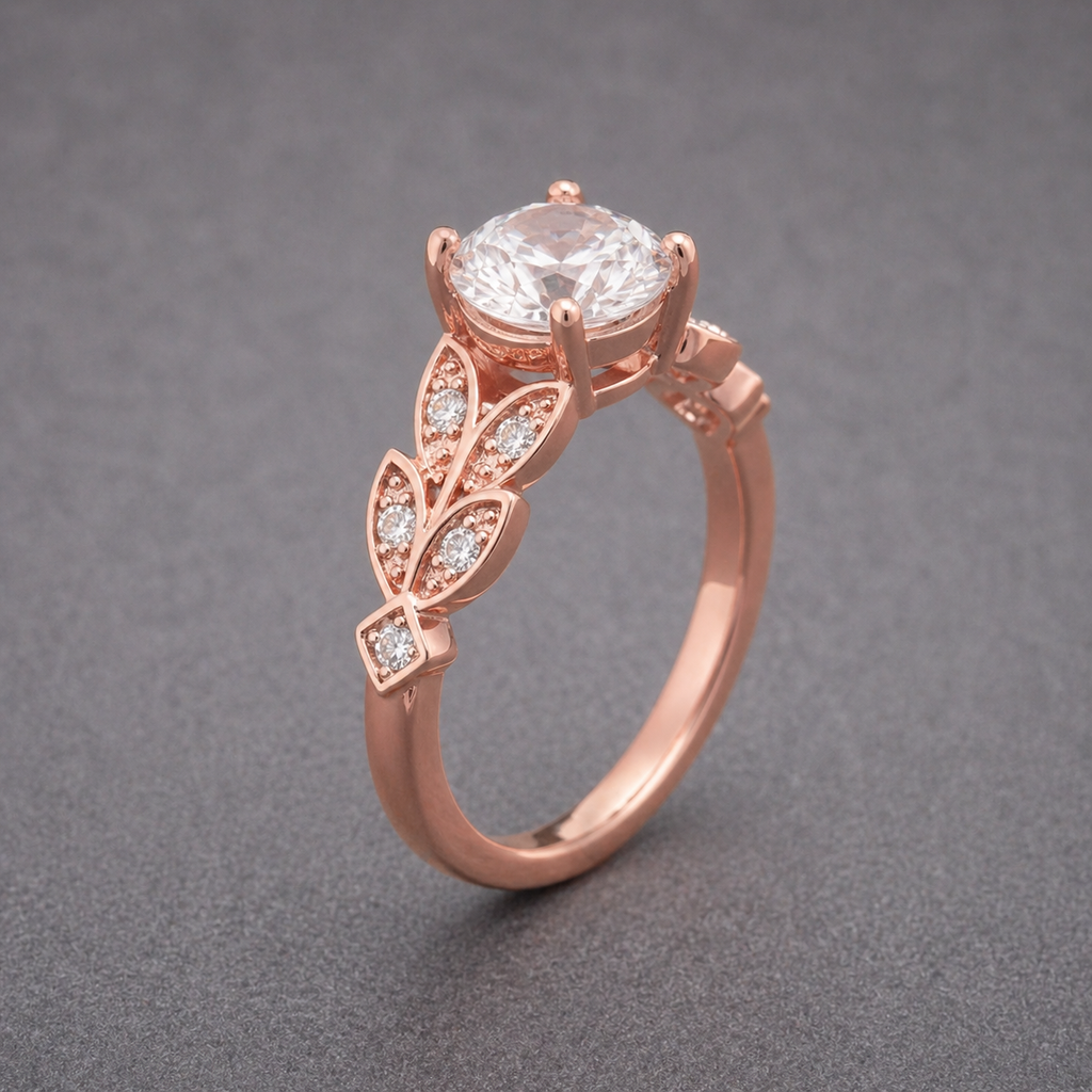 Exotischer Blumenkranz-Zirkonia-Ring