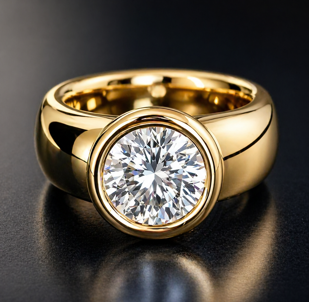 Vintage Geschmiedeter Gold-Zirkonia Ring
