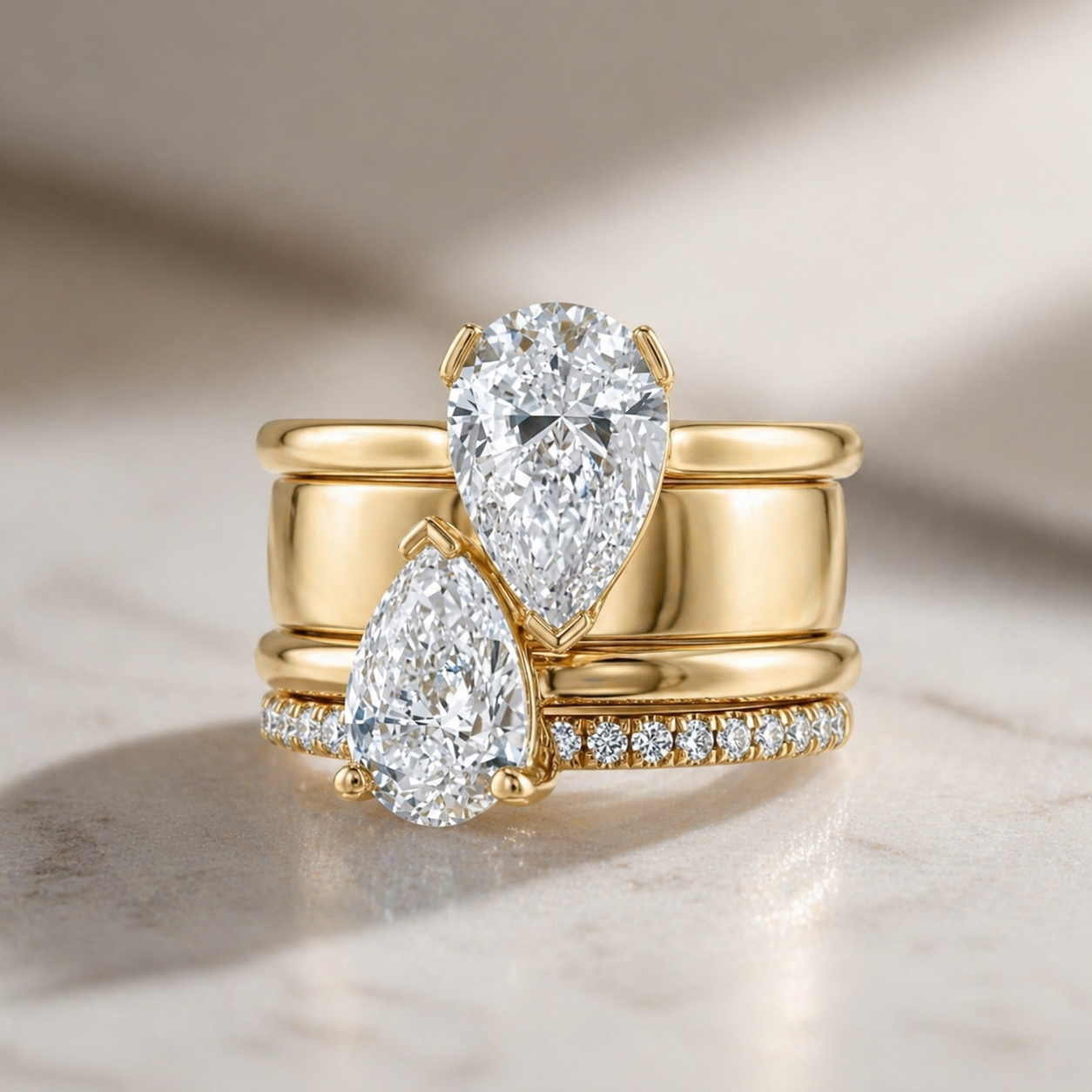 Vintage-Dual-Zirkonia-Drop-Ring