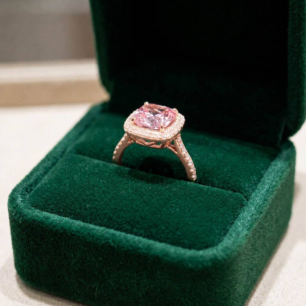 Kissenform Pink Saphir Ring