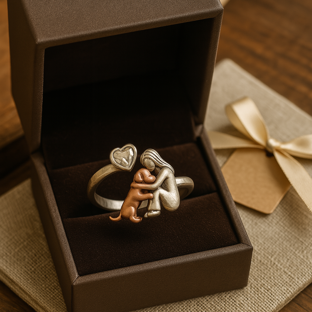 Silberner Hundezirkonia-Ring