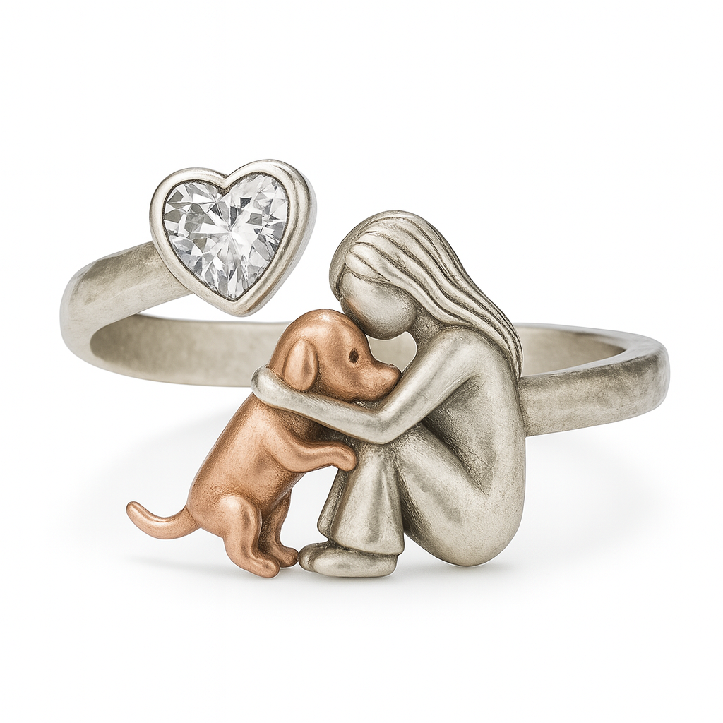 Silberner Hundezirkonia-Ring