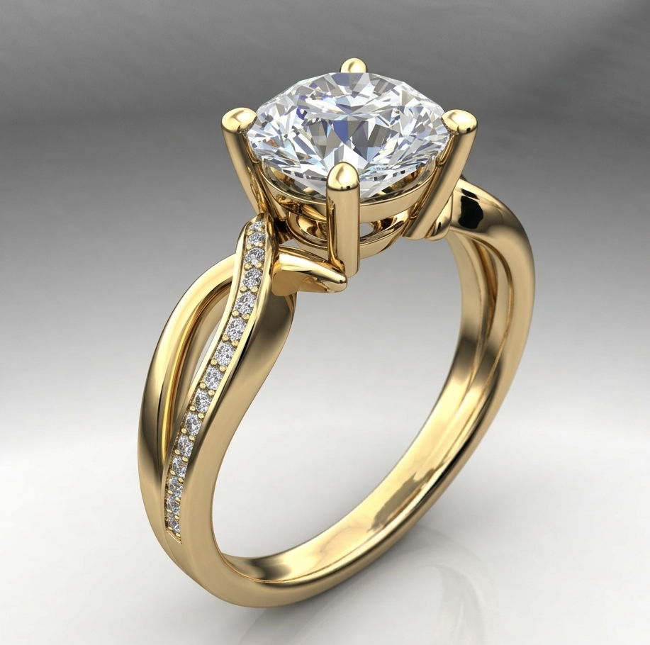 Vintage Gold Geflochtener Zirkonia Ring