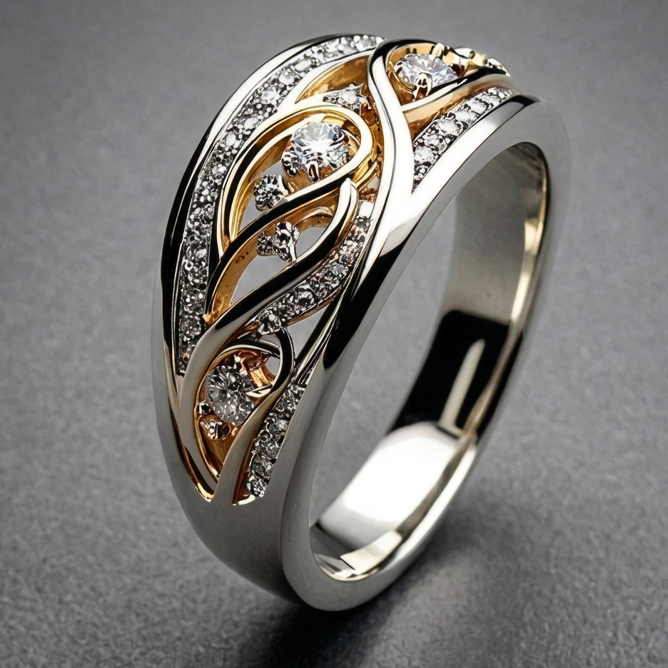 Gold-Silber Creolenring