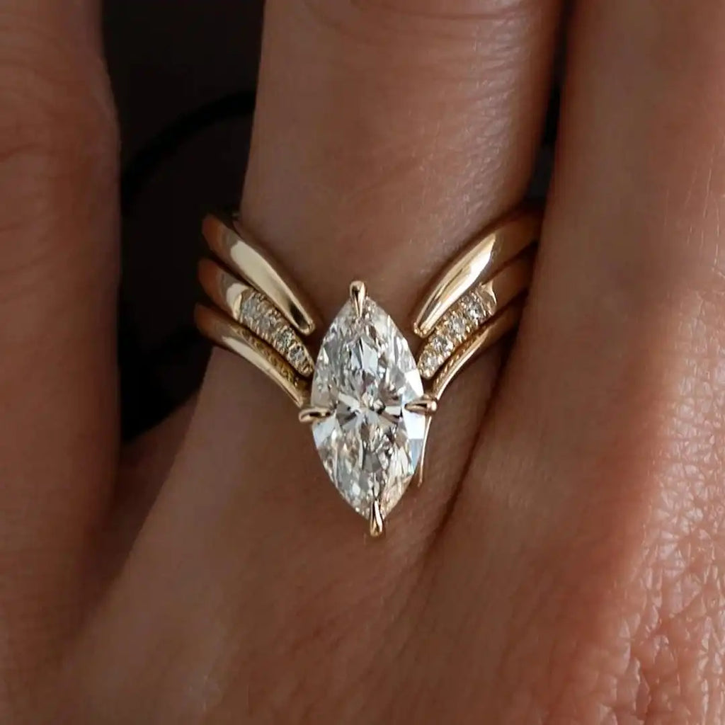 Ring-Set – Marquise-Schliff Kristall