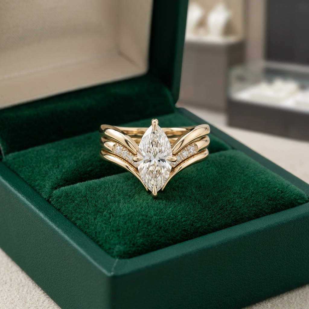 Ring-Set im Marquise-Schliff