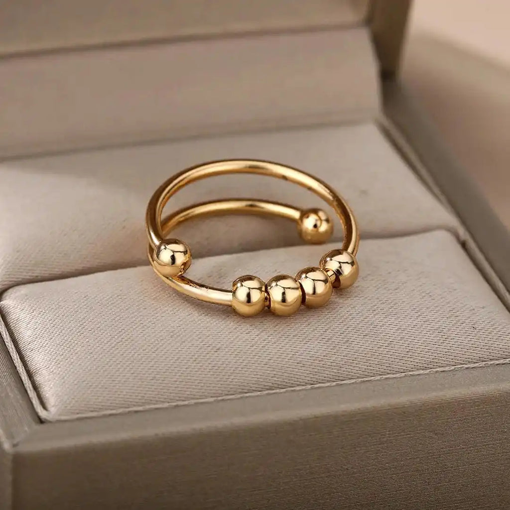 Angst und Anti-Stress Perlenverstellbarer Ring