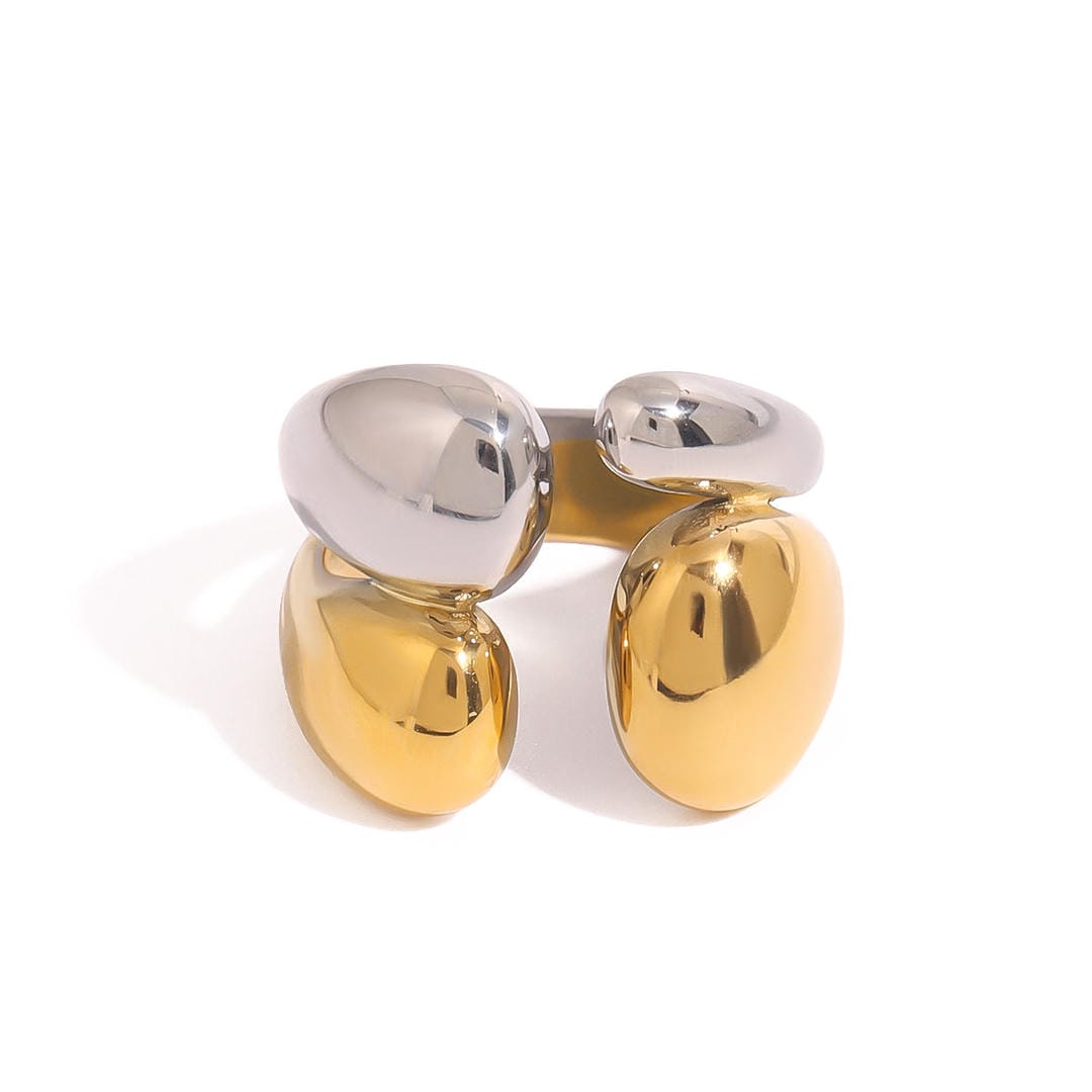 Zweifarbiger Gold-Silber Stapelring