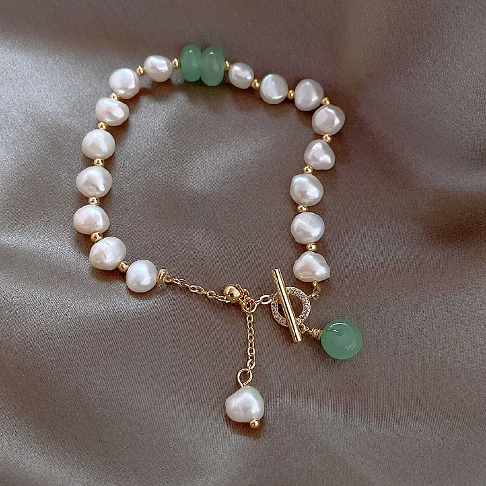 Jade Perlen Charm-Armband