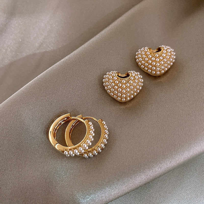Perlenherz Ohrringe