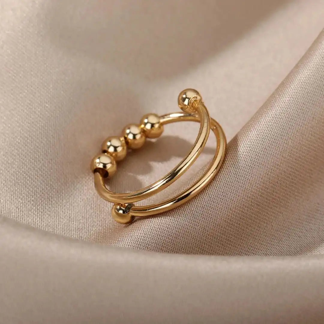 Angst und Anti-Stress Perlenverstellbarer Ring
