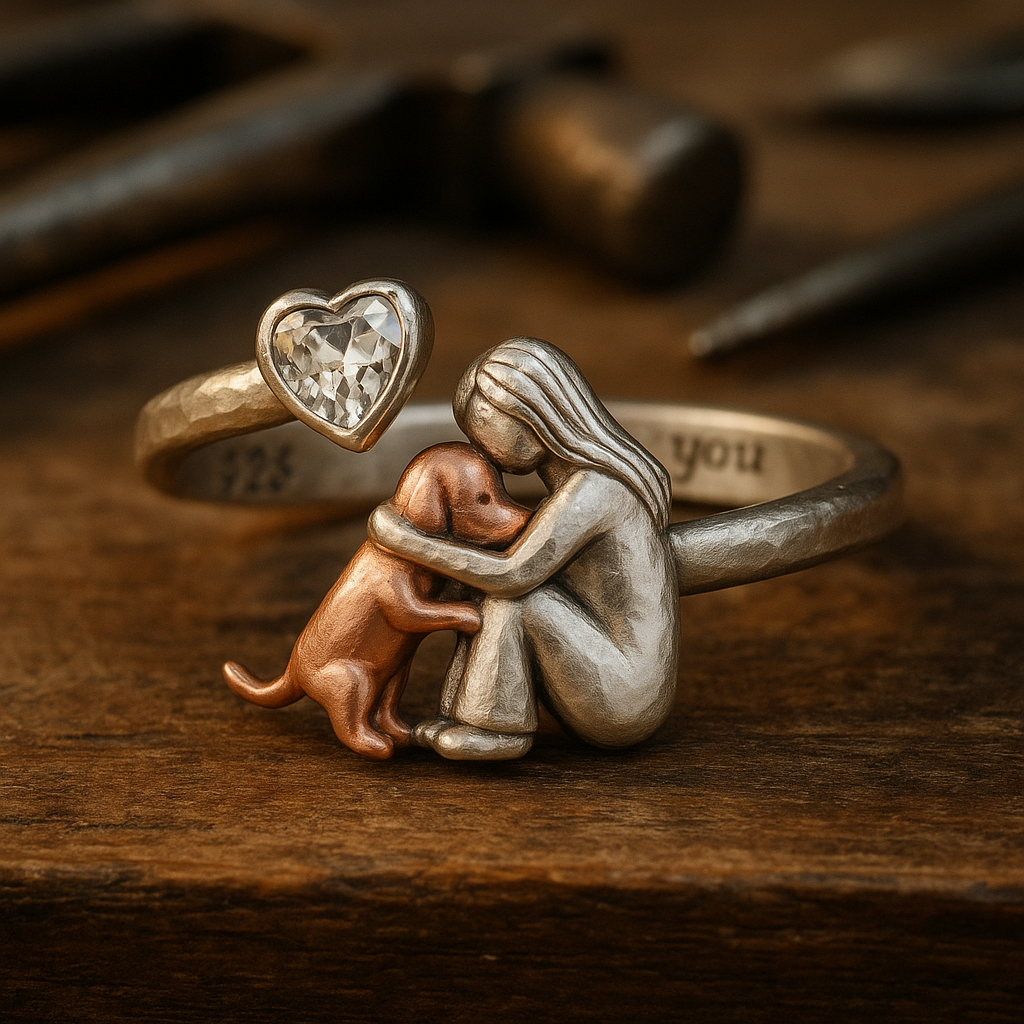 Silberner Hundezirkonia-Ring