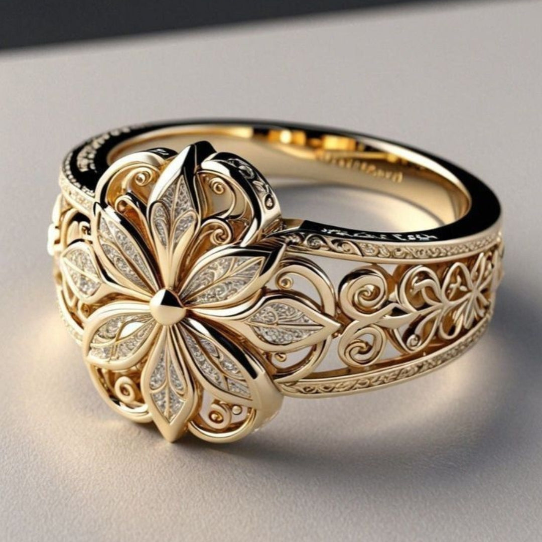 Blumen-Zirkonia Vintage-Ring