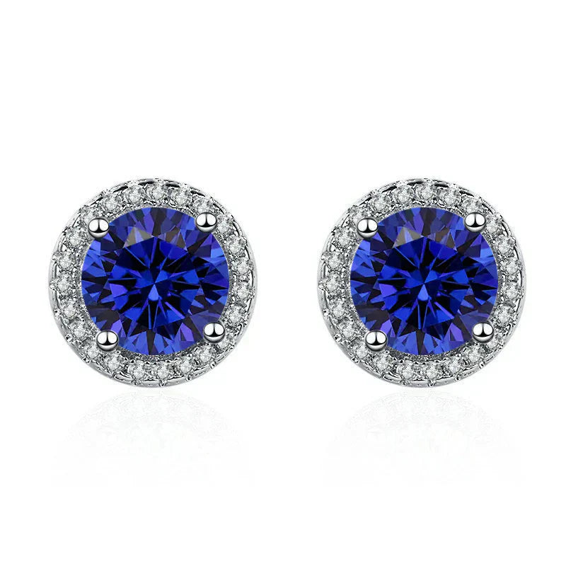 Celestine Blau Saphir Kreis Ohrringe
