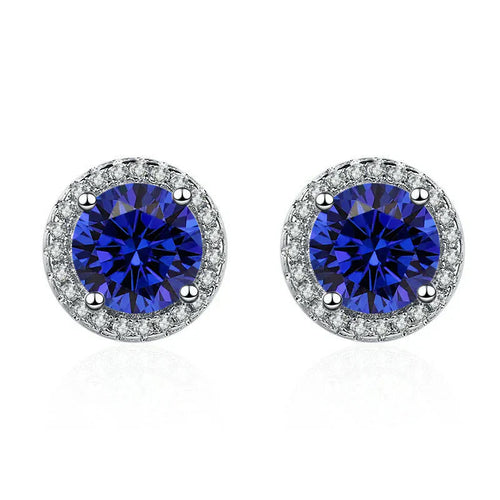 Celestine Blau Saphir Kreis Ohrringe