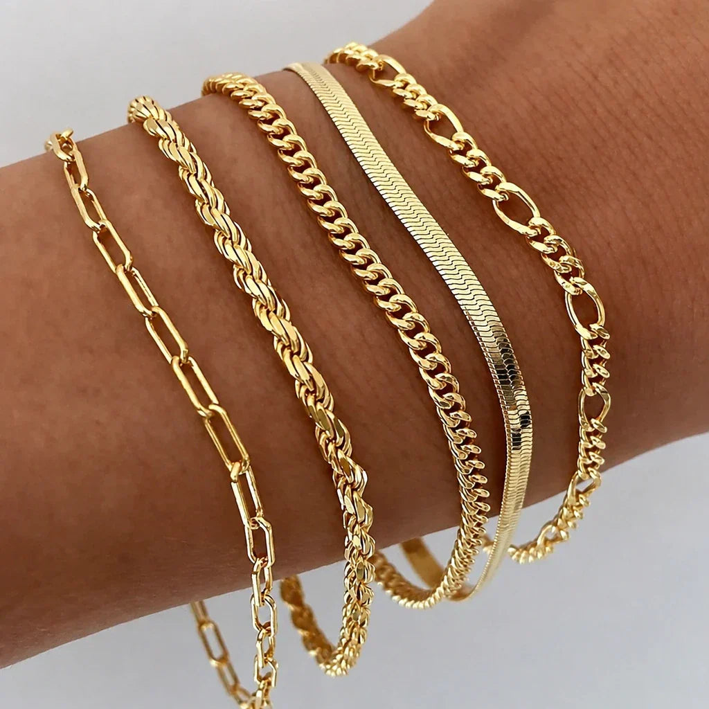 Weißgold Zeitloses Armband-Set