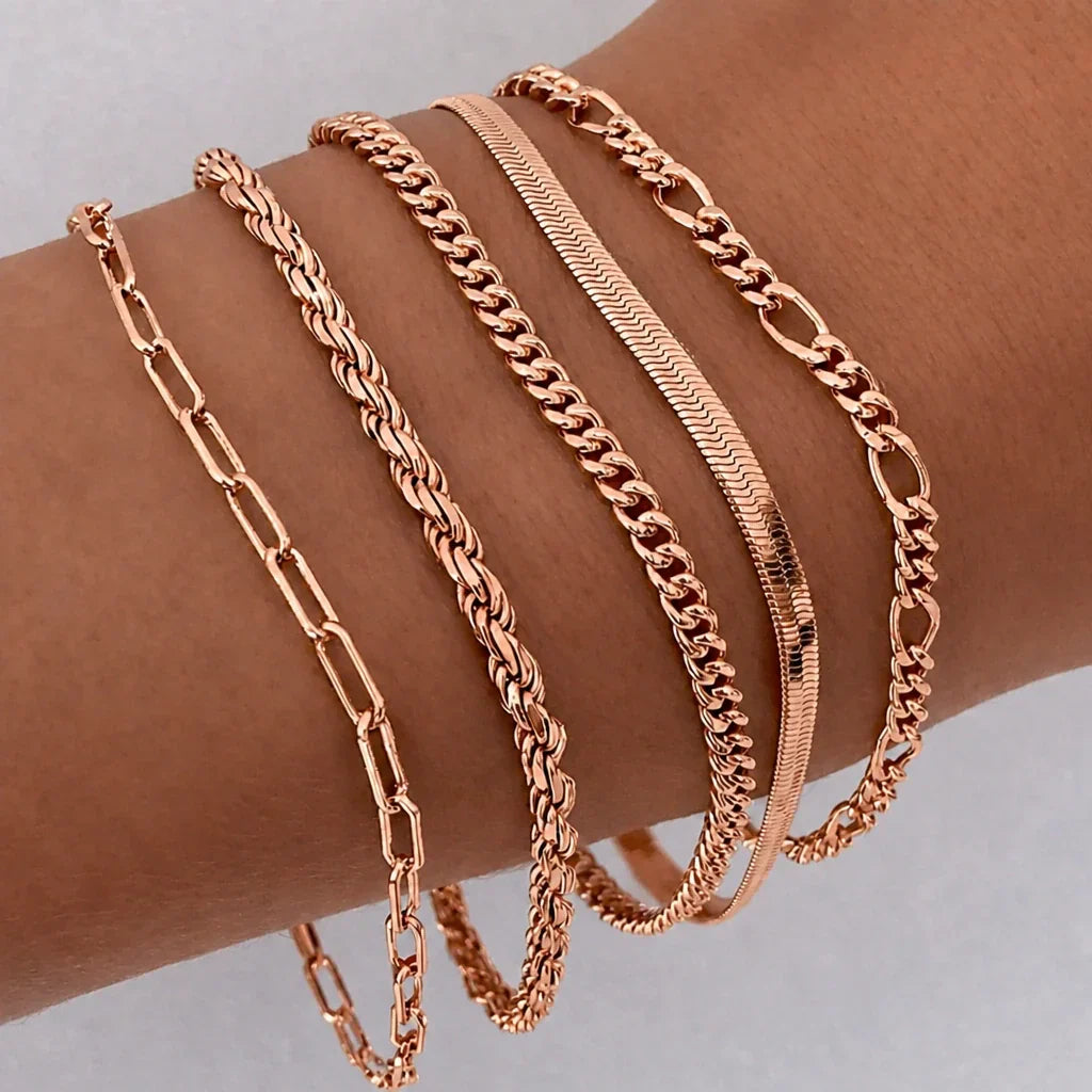 Weißgold Zeitloses Armband-Set