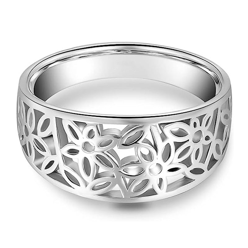 Zarte Blume Daria Ring aus Weißgold