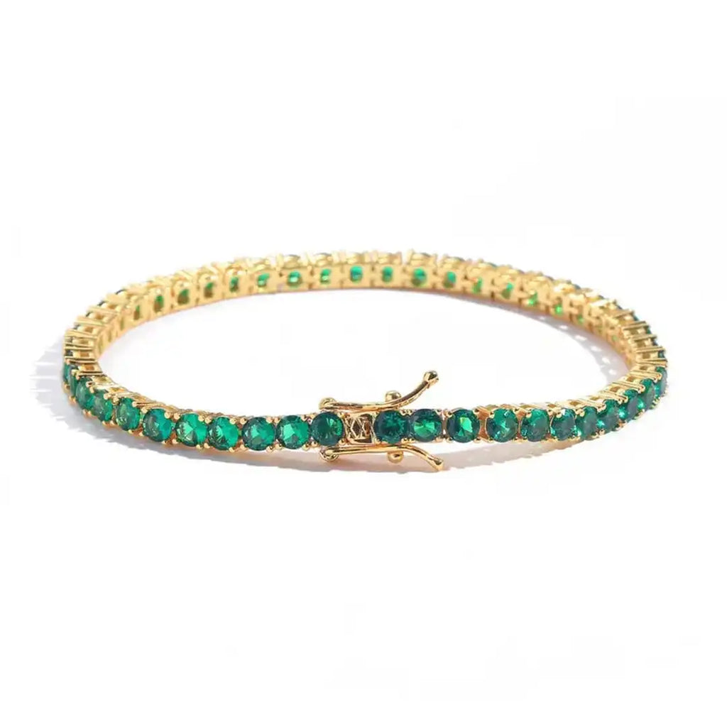 Klassisches Smaragd-Gold-Tennisarmband