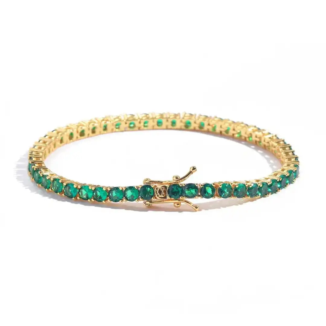 Klassisches Smaragd-Gold-Tennisarmband
