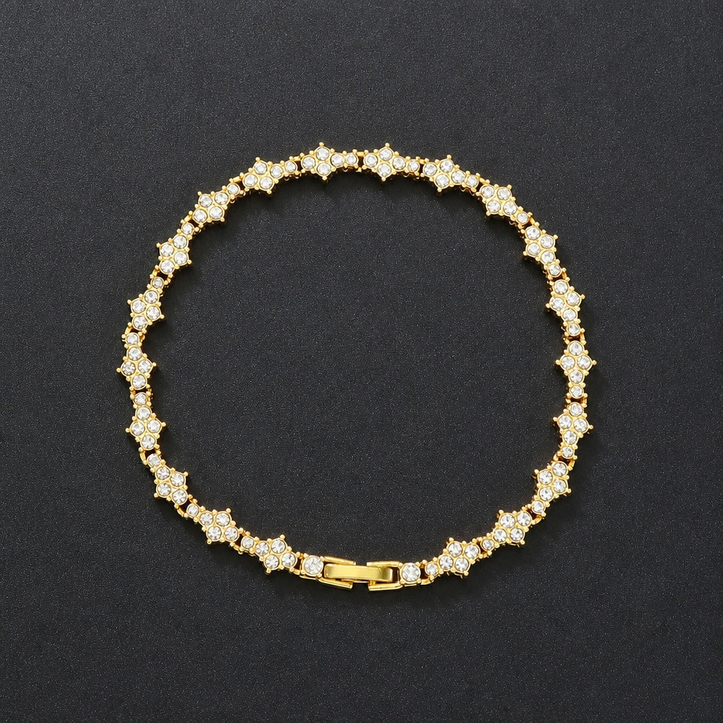 Klassisches Cluster Tennisarmband aus Weißgold