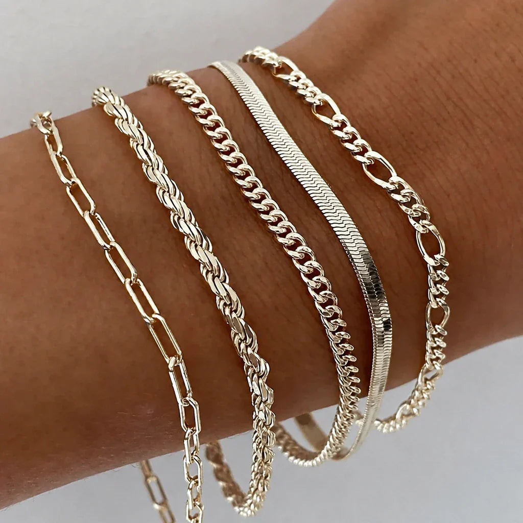 Weißgold Zeitloses Armband-Set