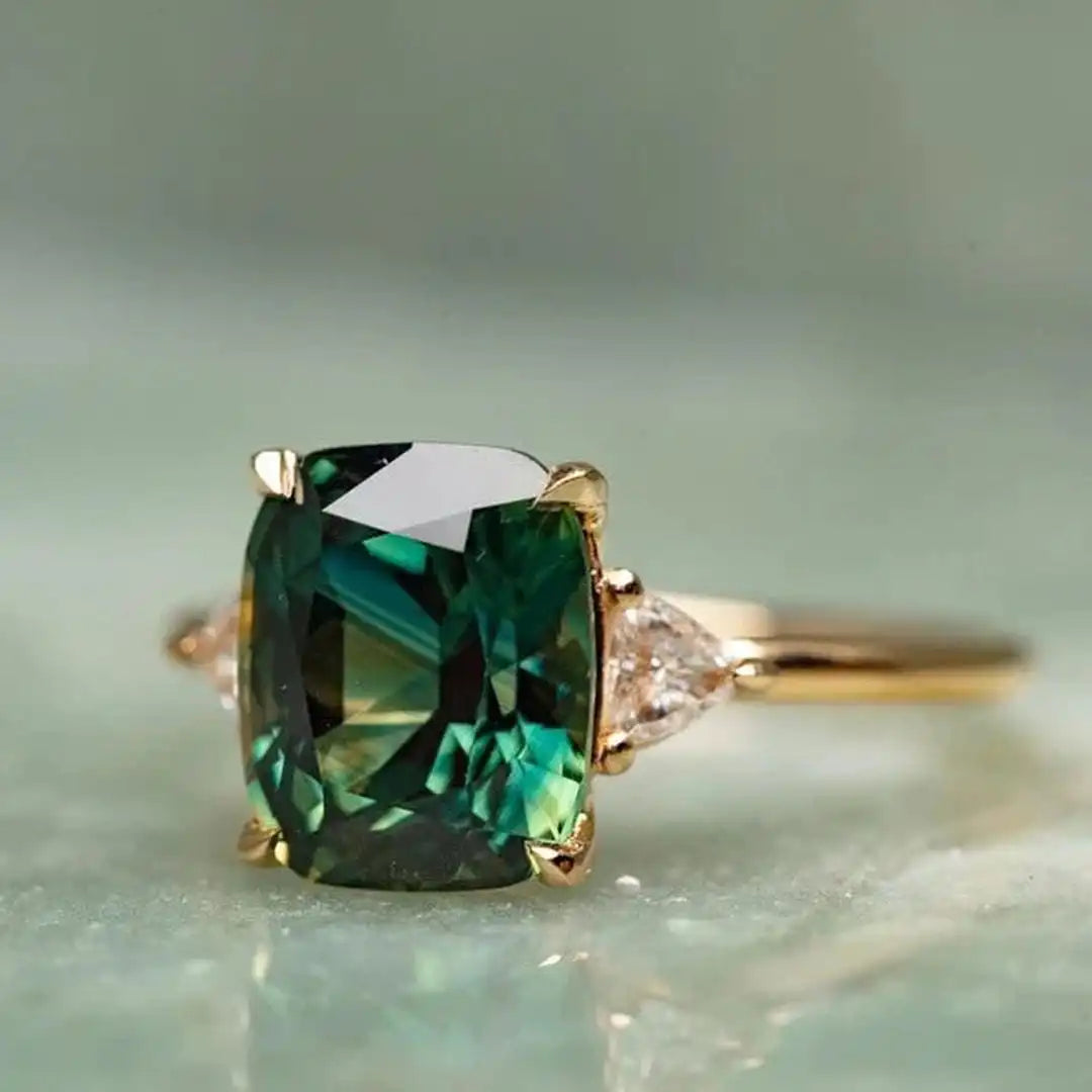 Vintage Inspirierten Smaragd Goldring
