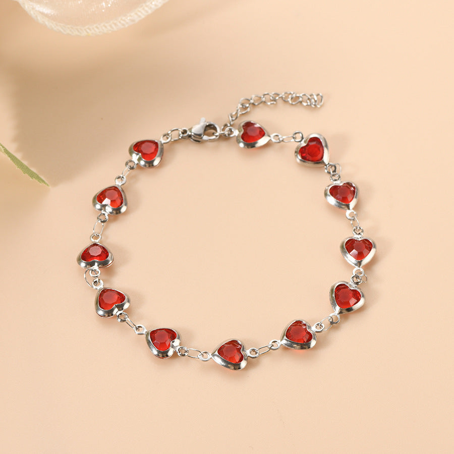 Ophelyra Garnetelle Weißgold Armband