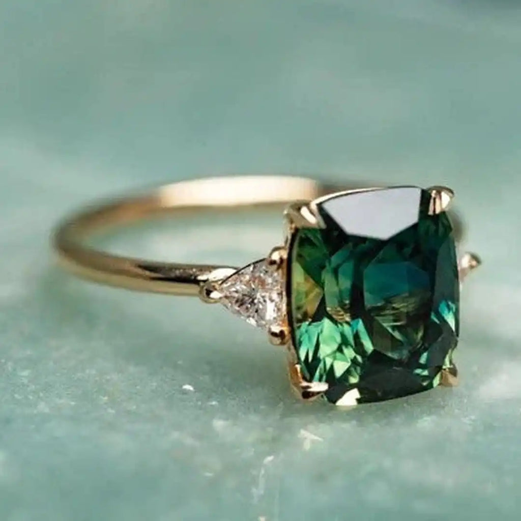 Vintage Inspirierten Smaragd Goldring