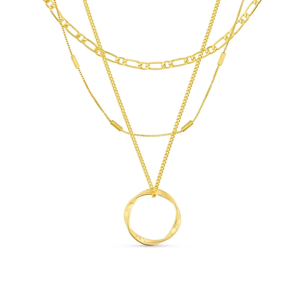 Gold Drei-Reihen-Halskette