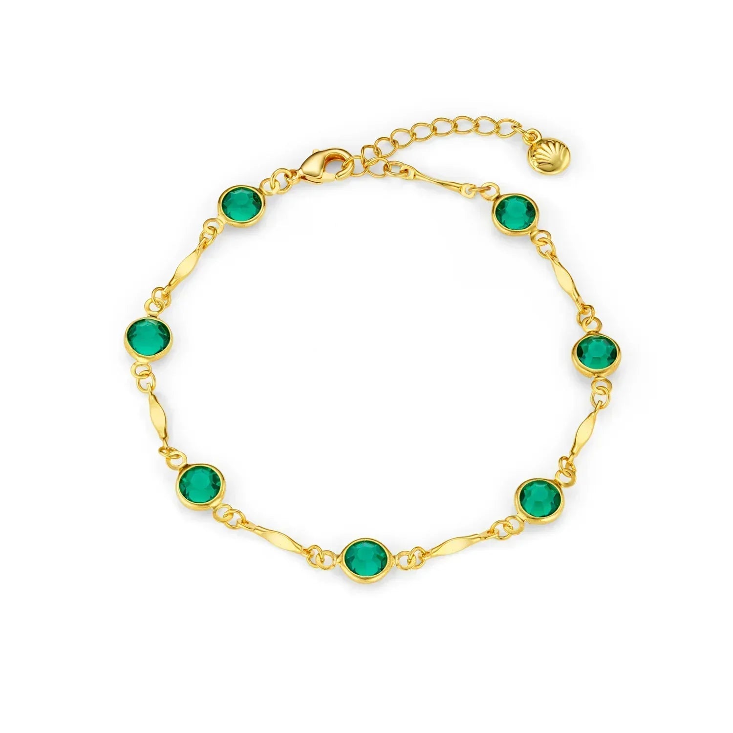 Smaragd-Link-Kettenarmband