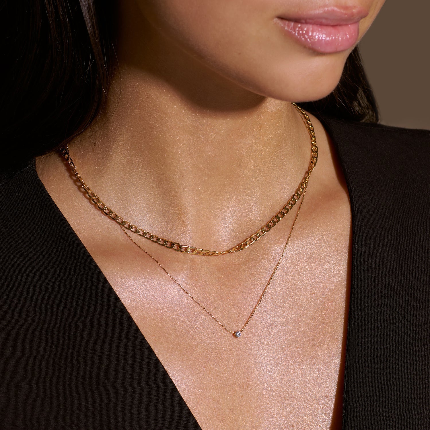 Flache Glieder Goldkette
